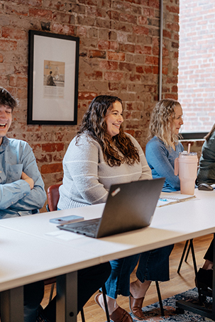 Sandbox team members during meeting